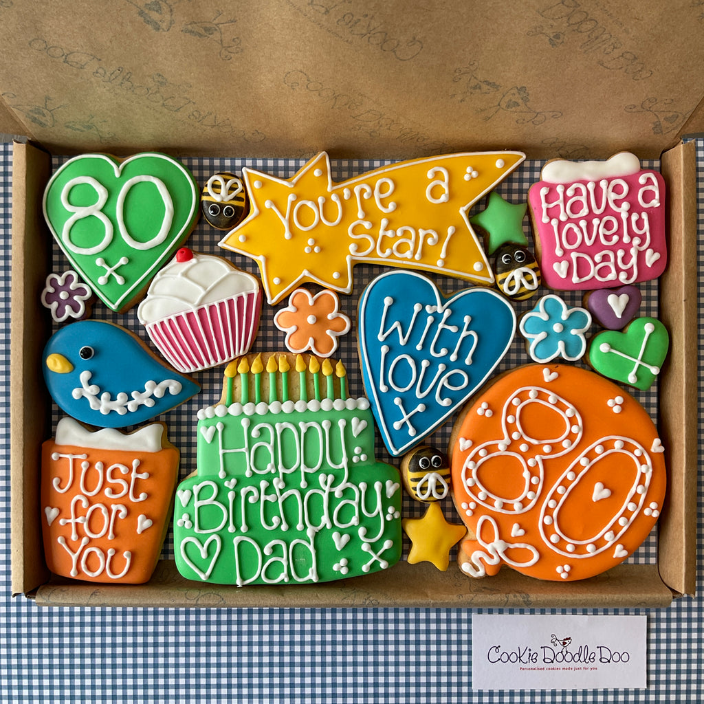 Birthday Cookie Box  (Large) 21/30/40/50/60/70/80/90/100