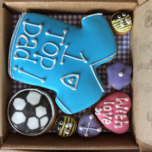 Fathers Day Football Shirt and Football Cookie box - Little Box of Joy
