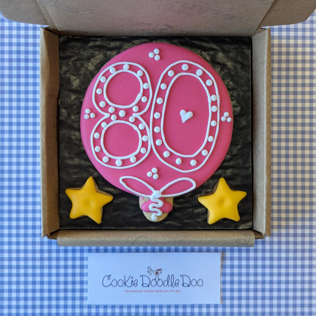 BIG Birthday Balloon with Age Cookie box
