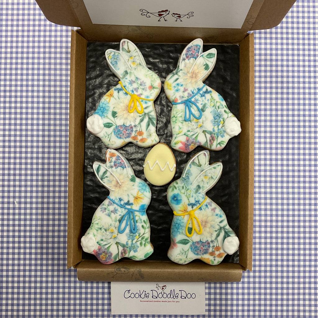 4 Easter Bunnies Cookie box