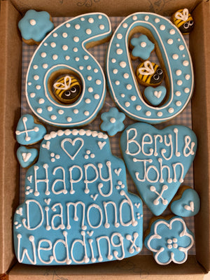 Ruby/Golden/Diamond Wedding 40/50/60 Anniversary Cookie box (Medium)