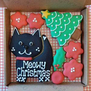 Cat Christmas Cookie Card - A Little box of Christmas Joy