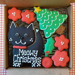 Cat Christmas Cookie Card - A Little box of Christmas Joy