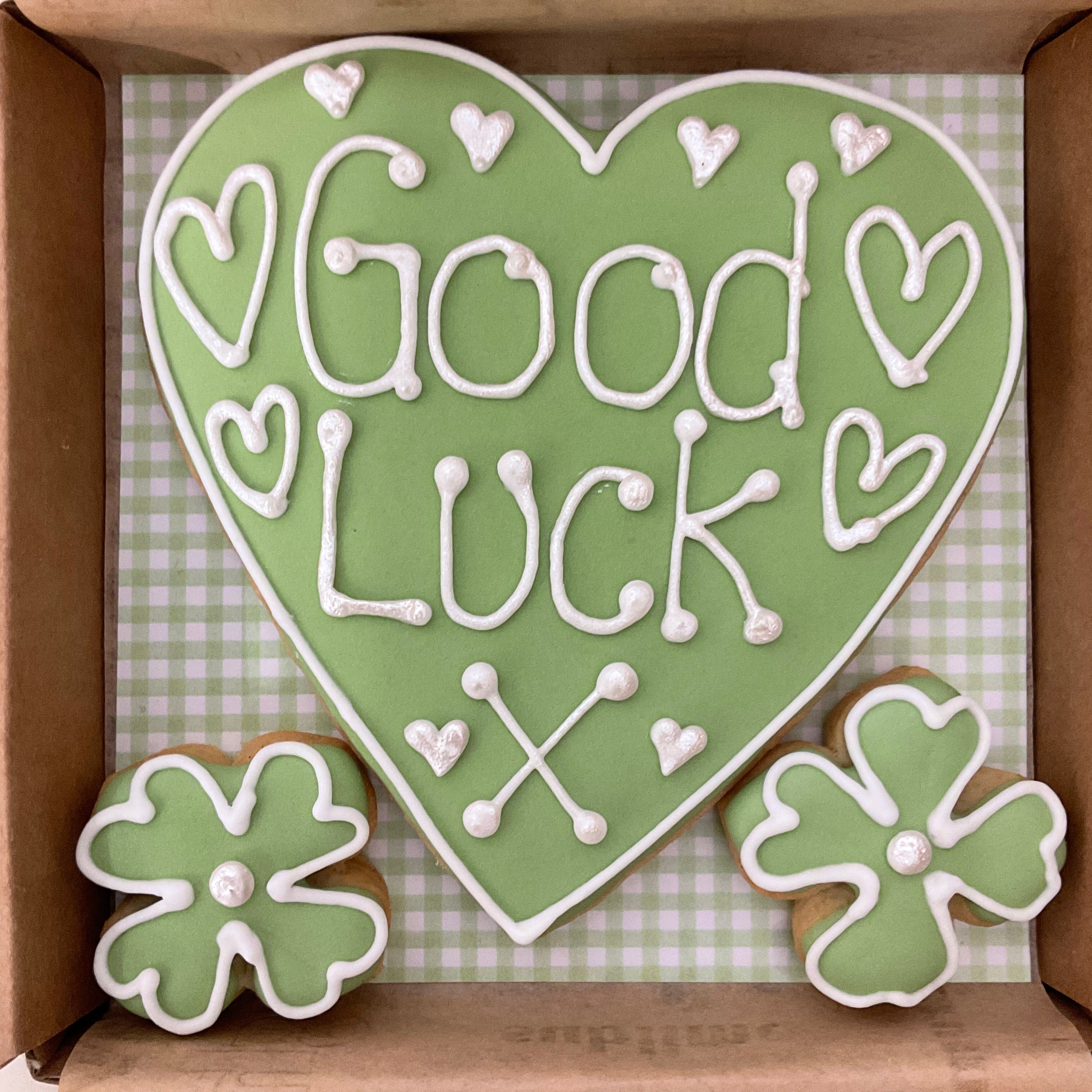 Good Luck Heart Cookie Card