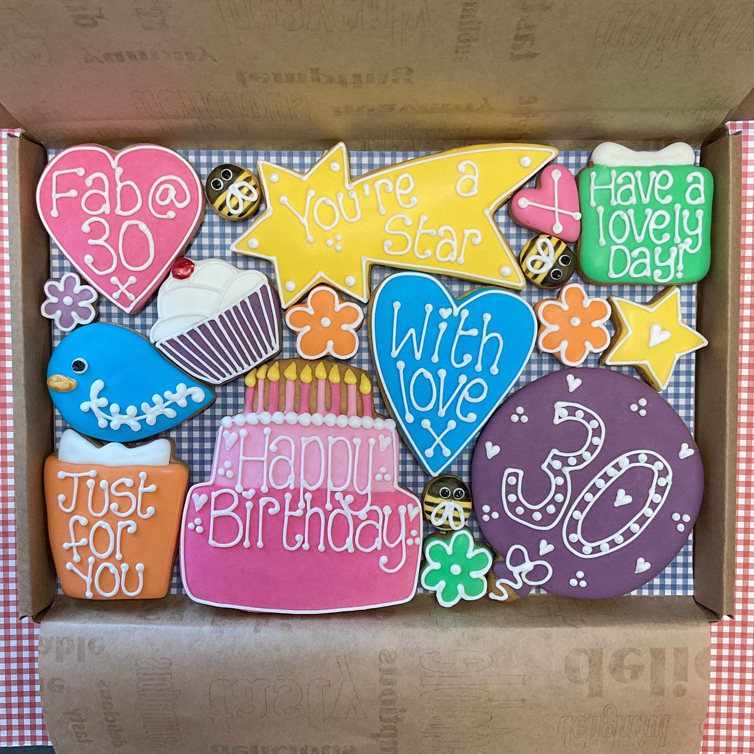 Birthday Cookie Box  (Large) 21/30/40/50/60/70/80/90/100