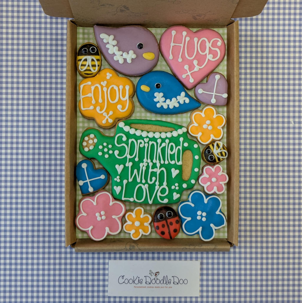 Garden theme Birthday Cookie box (Medium)