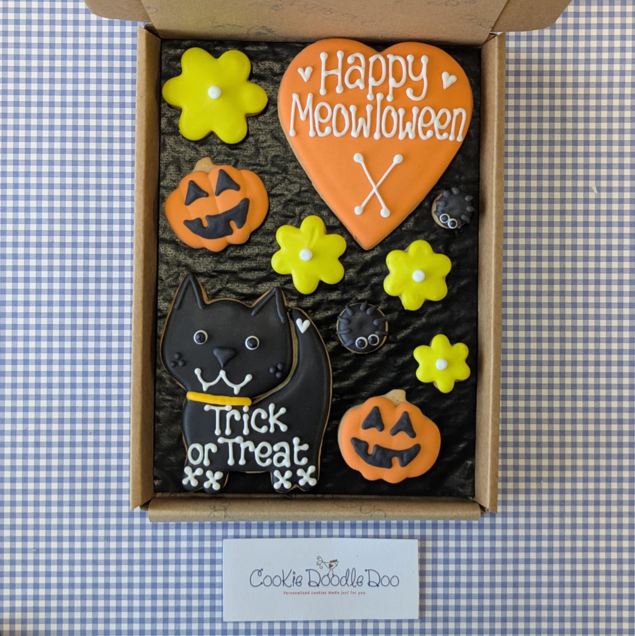 Cat lovers - Happy Meowloween Cookie Box- Medium box