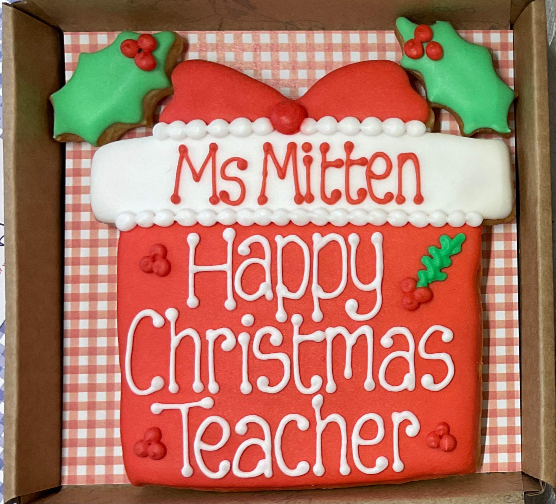 Christmas present cookie box for Teacher gift