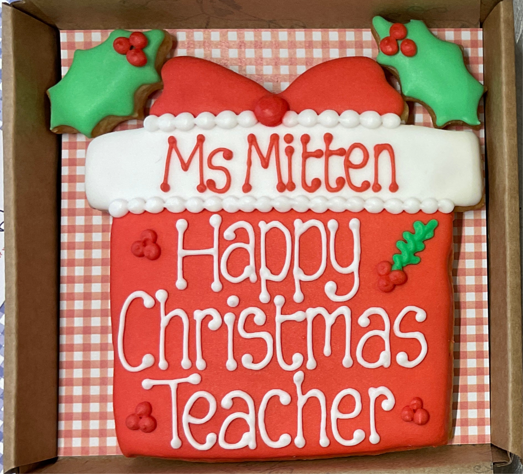 Christmas present cookie box for Teacher gift