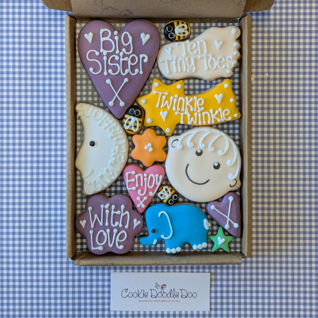 Baby Cookie box / New Baby/ Christening, Baby Shower (Medium )