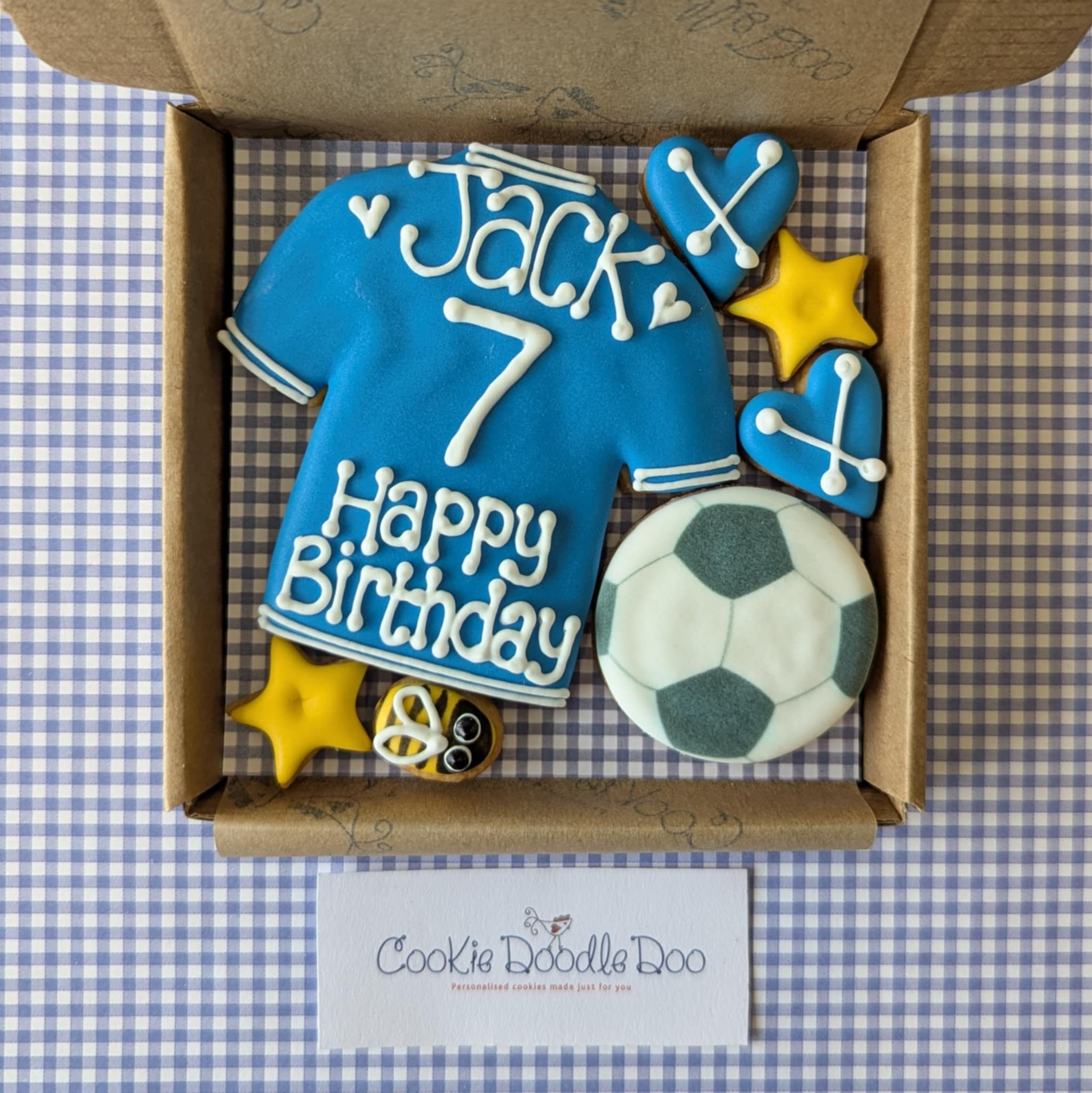Football Shirt and Football Cookie box - Little Box of Joy