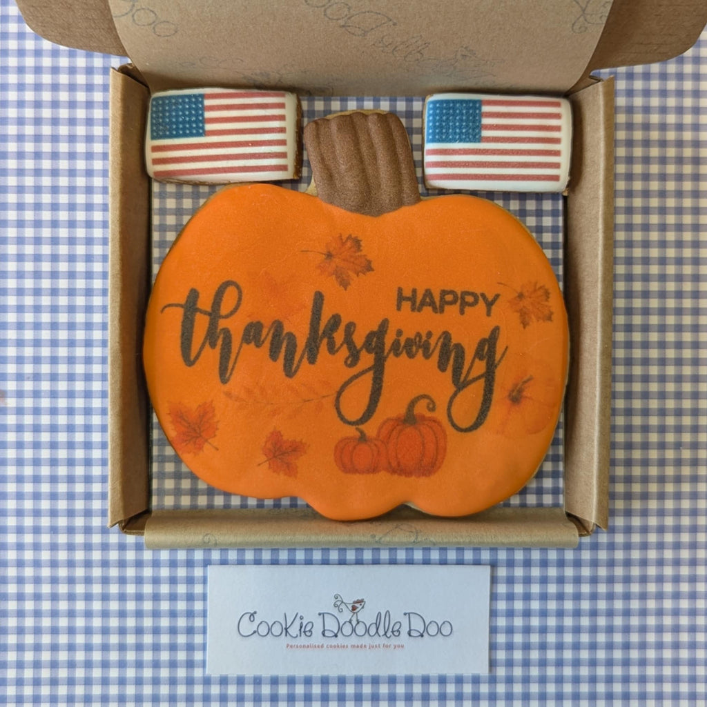 Happy Thanksgiving cookie box- Little box of Joy