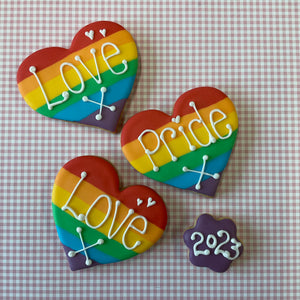 Rainbow Pride Medium Hearts Cookie Box