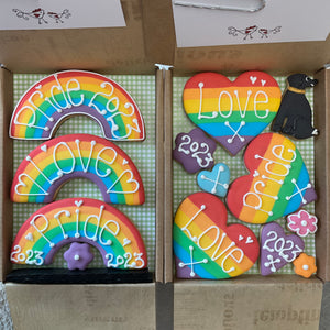 Rainbow Pride Medium Hearts Cookie Box