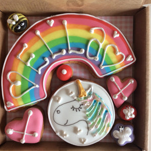 Little Box of Joy - Unicorn and rainbow Cookie Box
