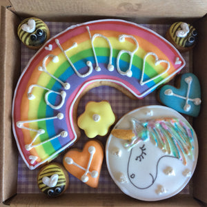 Little Box of Joy - Unicorn and rainbow Cookie Box