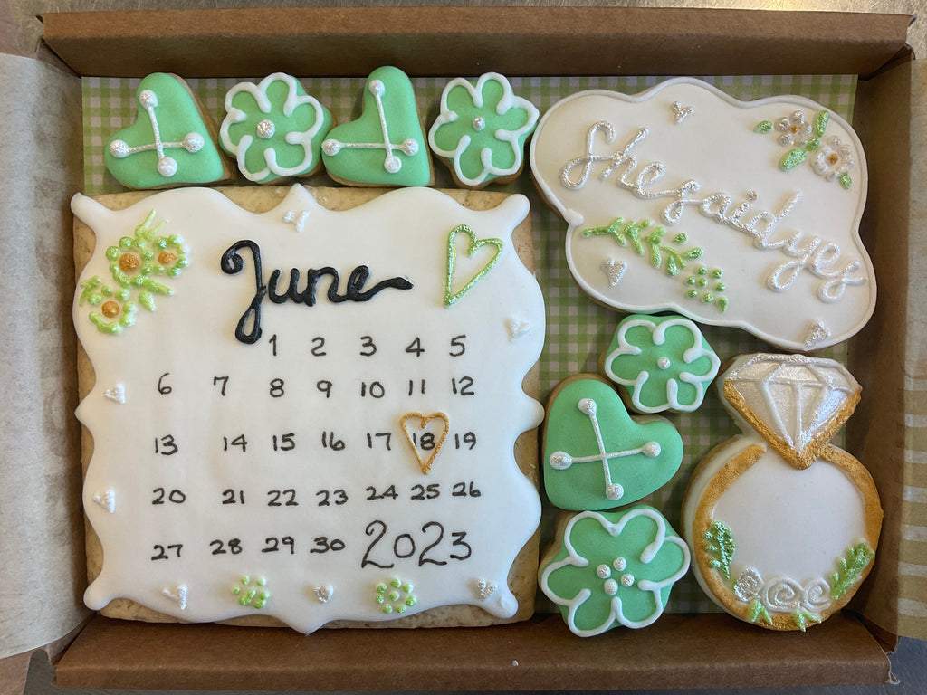 She said Yes Wedding Calendar cookie box (Medium)