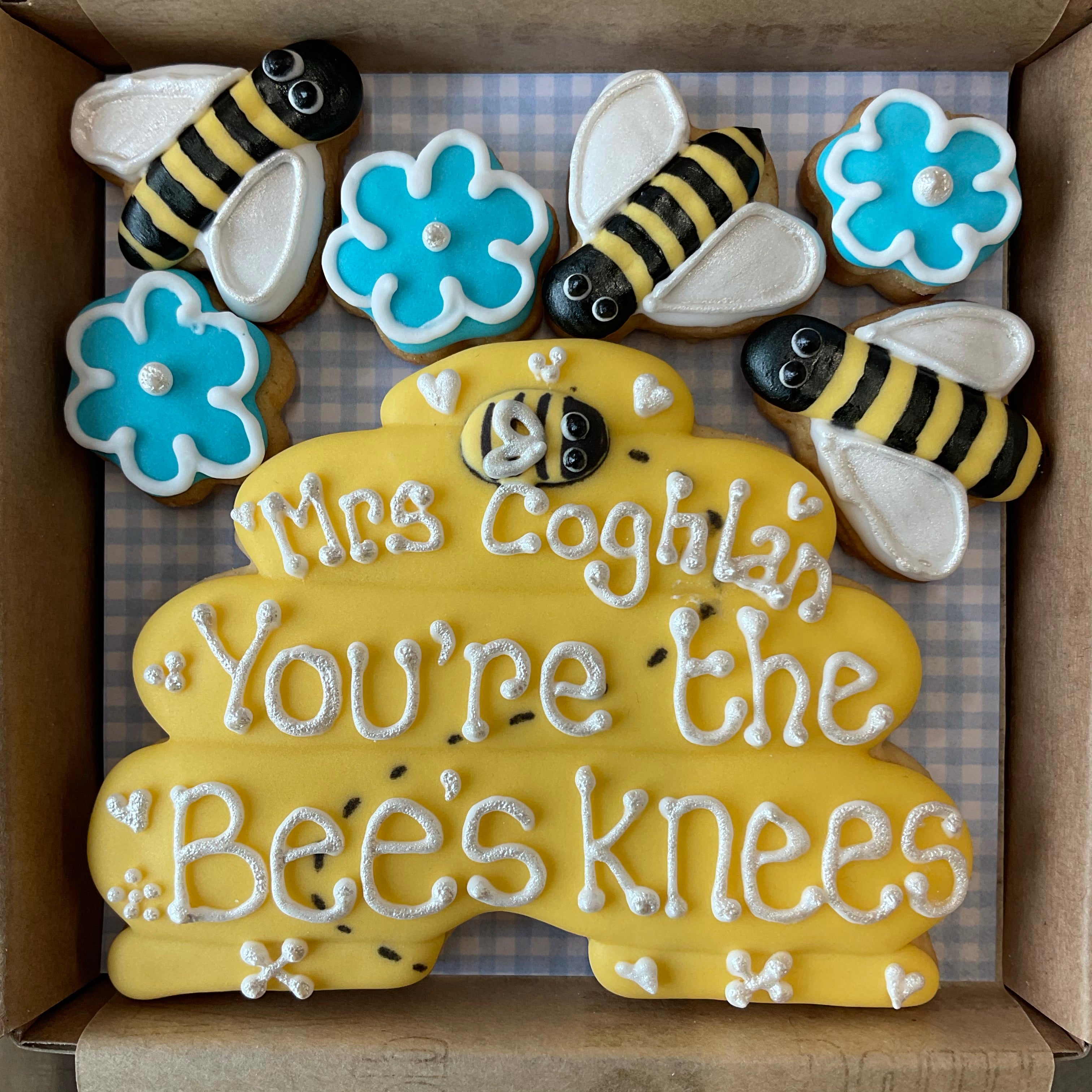 Bee Hive, Bees and Flowers small cookie box