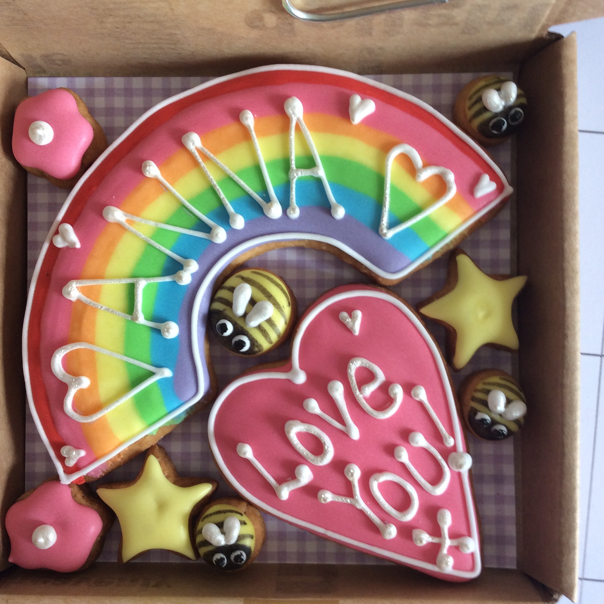 Little Box of Joy - Rainbow and Heart Cookie Box