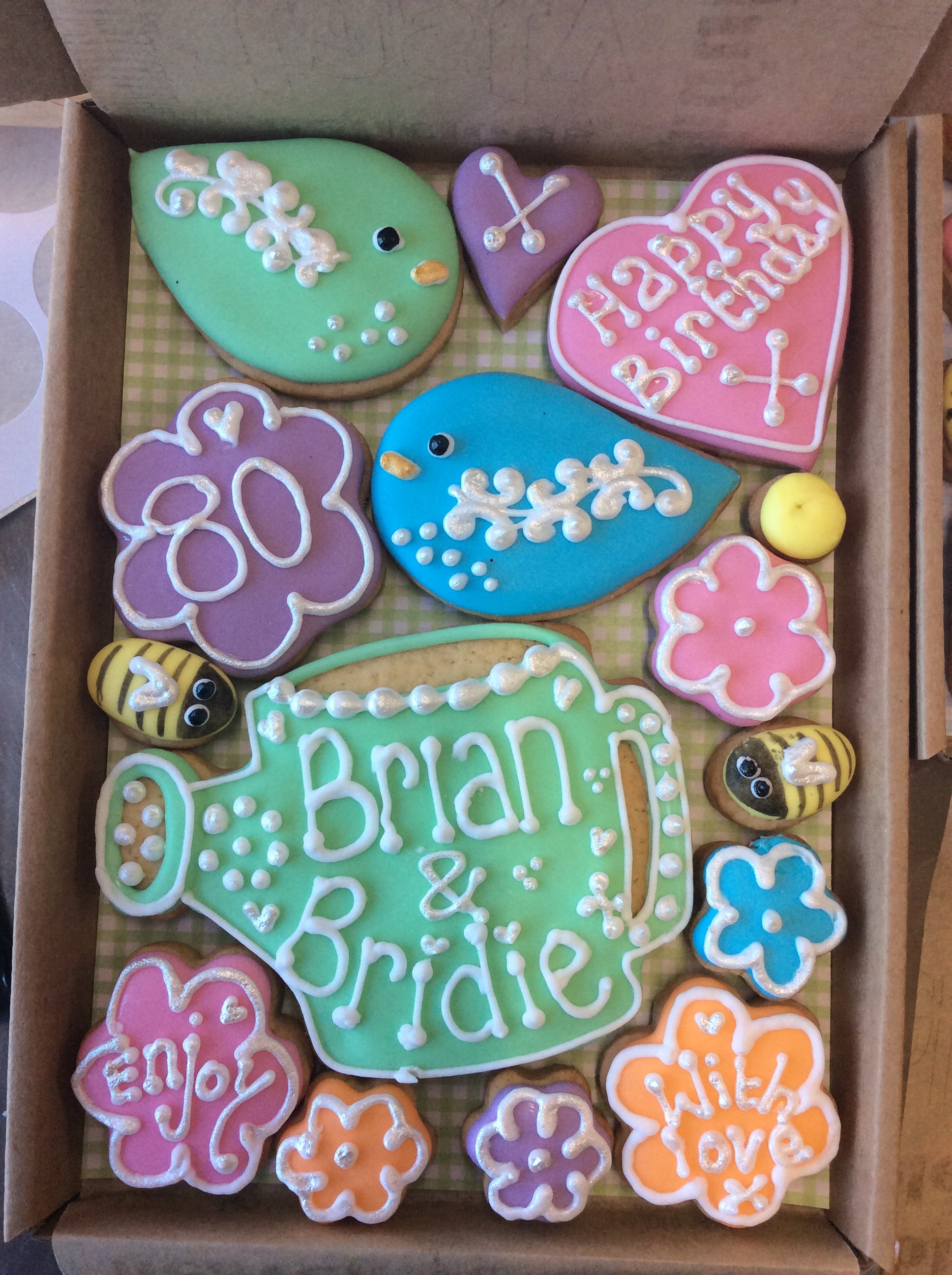 Garden theme Birthday Cookie box (Medium)