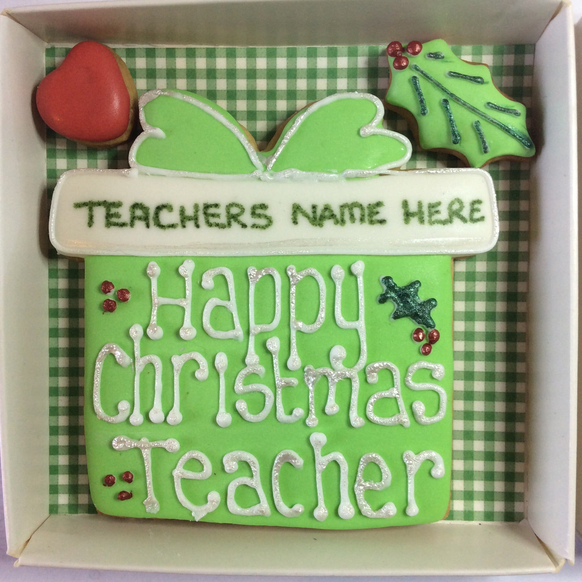 Christmas present cookie box for Teacher gift