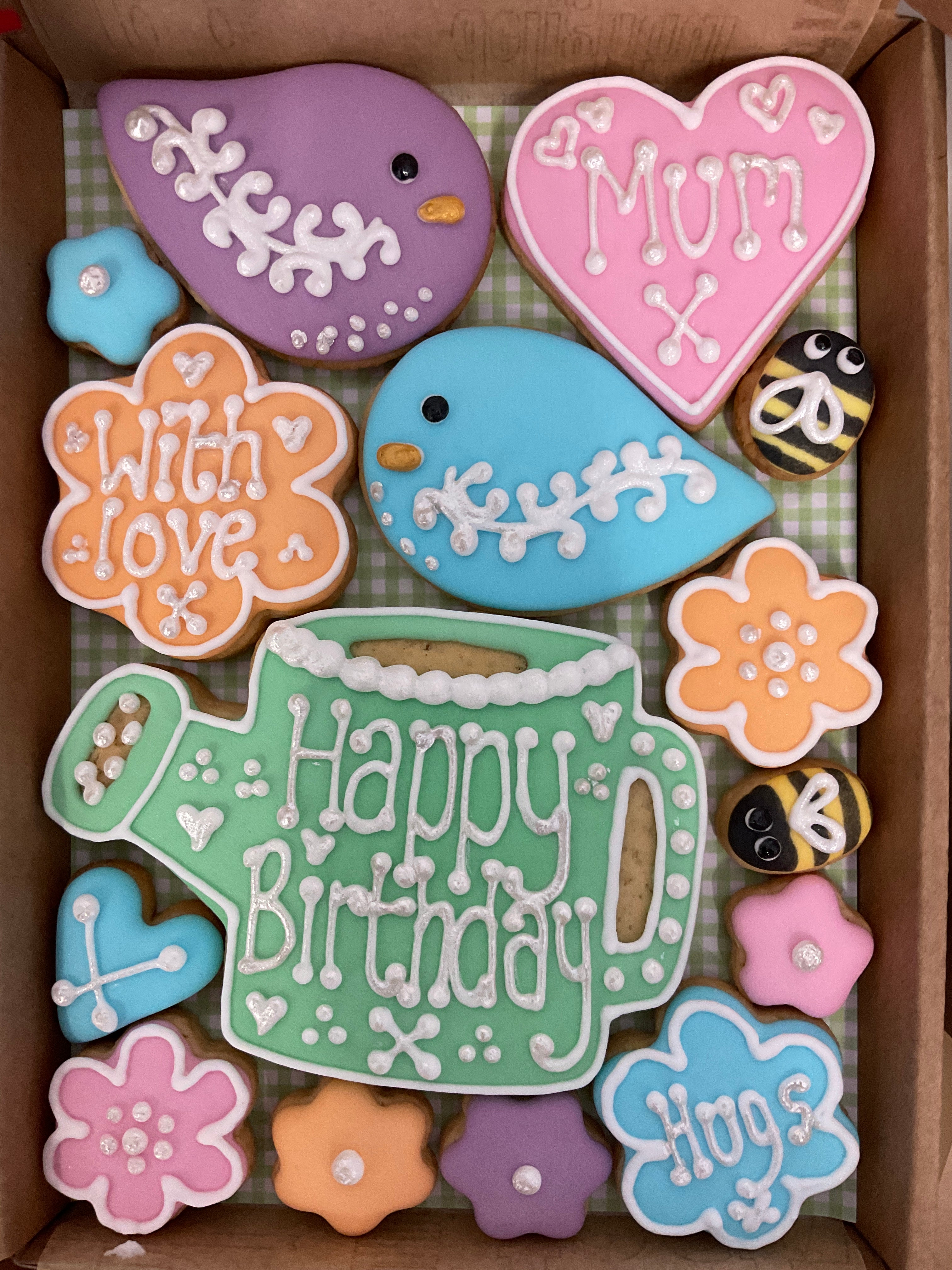 Garden theme Birthday Cookie box (Medium)