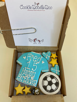 Football Shirt and Football Cookie box - Little Box of Joy