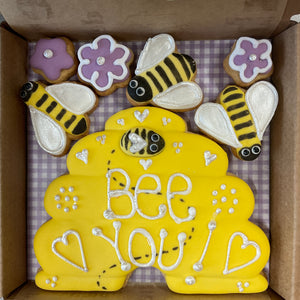 Positivity Bee Hive, Bees and Flowers small cookie box