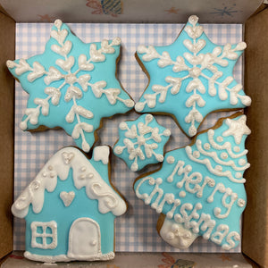 Blue Christmas Cookie Box (small)