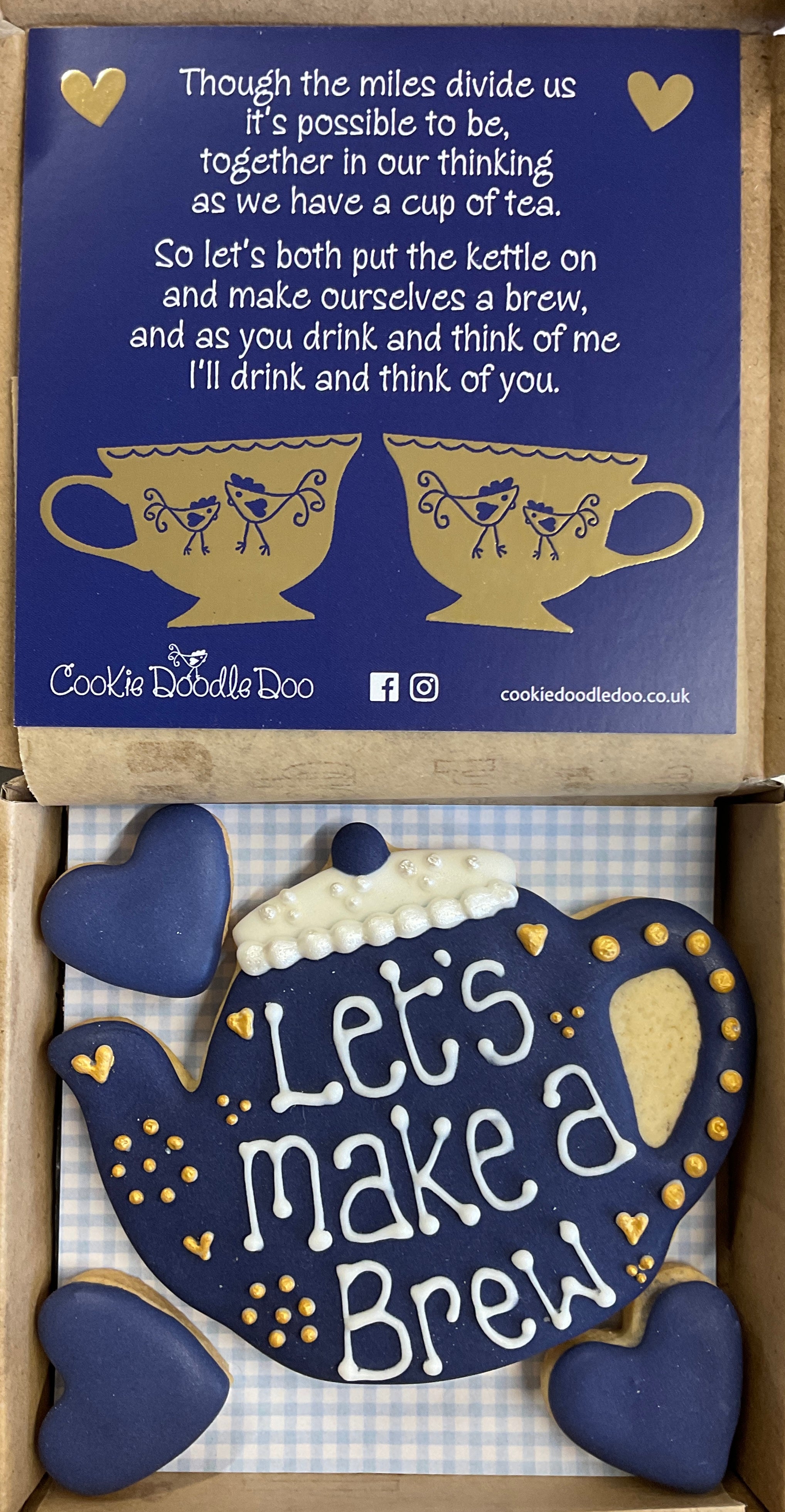 Tea for Two Teapot Cookie box with keepsake poem