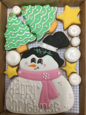 Christmas snowman scene Cookie Box (Medium)