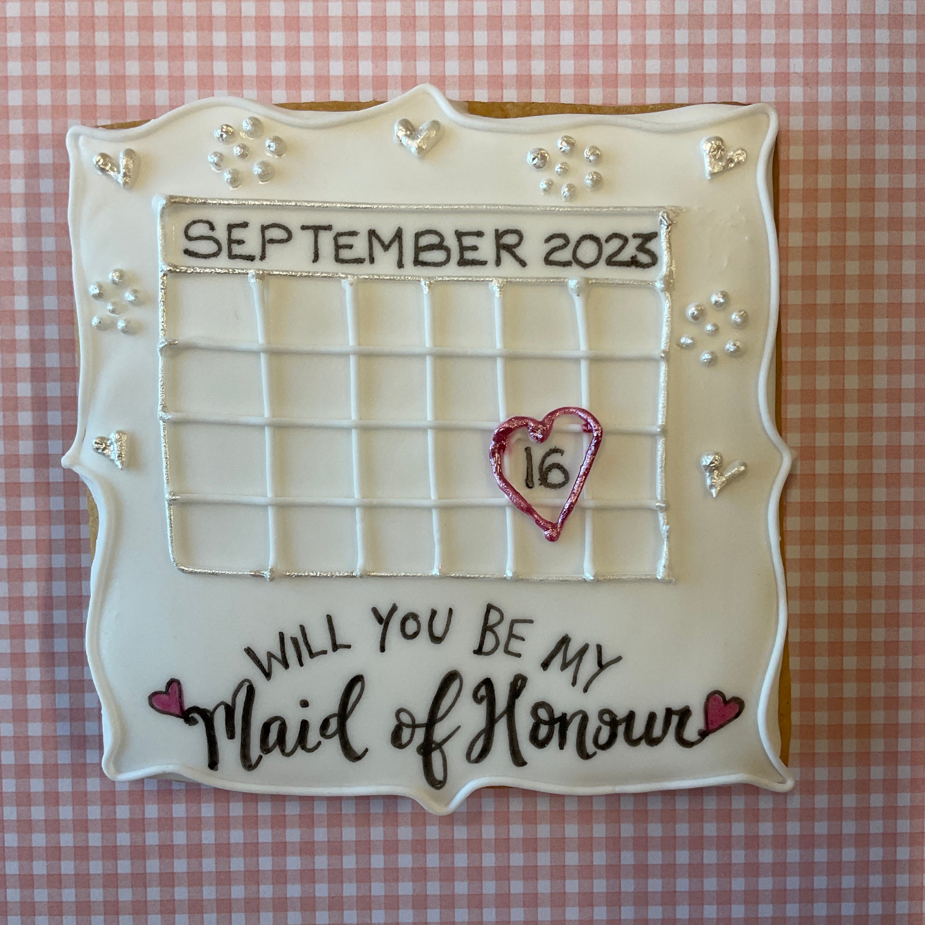 Bridesmaid / Maid of Honour calendar (Small)