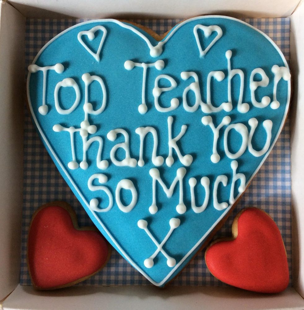 Top Teacher loveheart Cookie Box